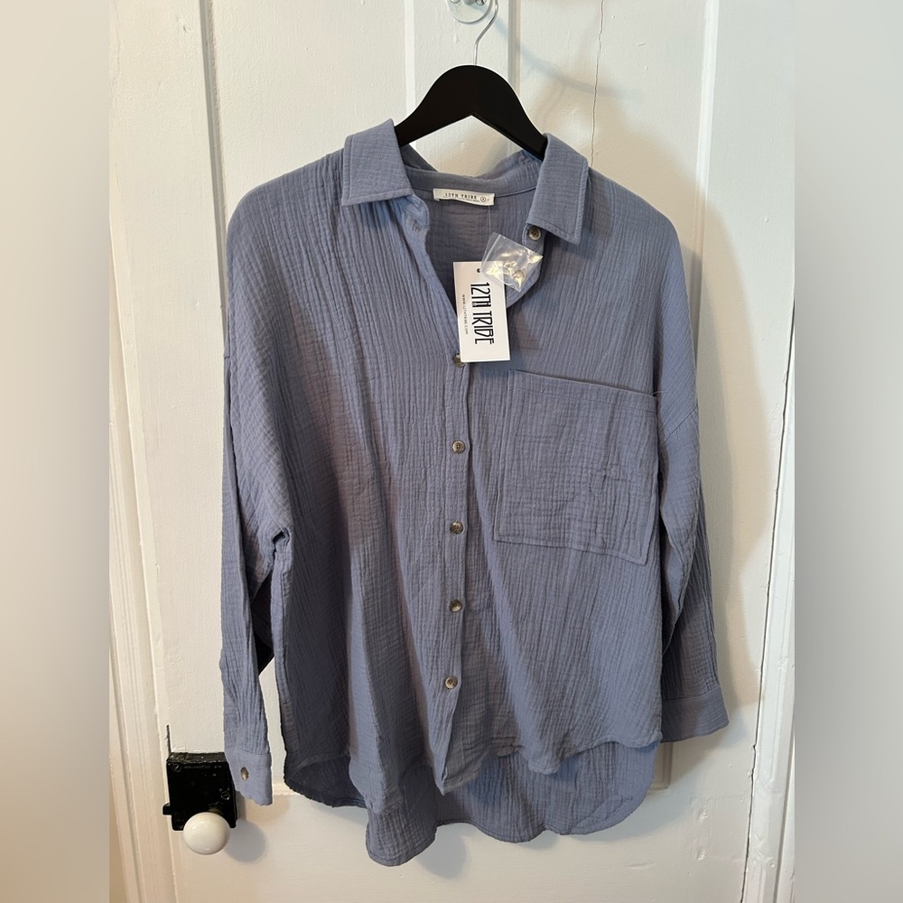 Brand New Blue Button-Up Shirt